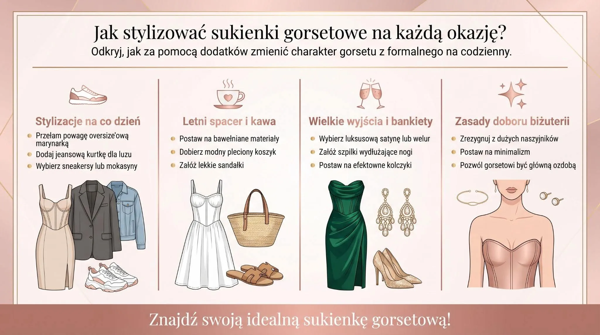 Jak stylizować sukienki gorsetowe na każdą okazję?