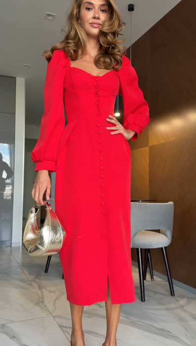 Elegantes schwarzes trägerloses Midikleid mit Rüschenbesatz