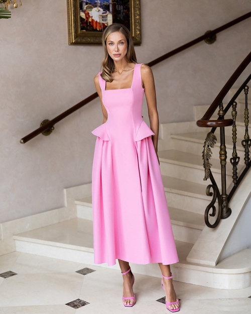 Elegantes Midikleid mit offenen Schultern - weiß