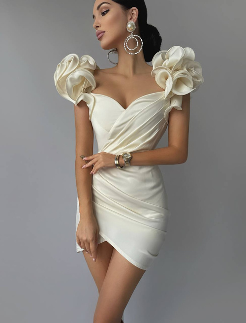 Asymmetrisches Miledi Kleid in Creme