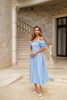 Stretchkleid mit offenen Schultern - blau