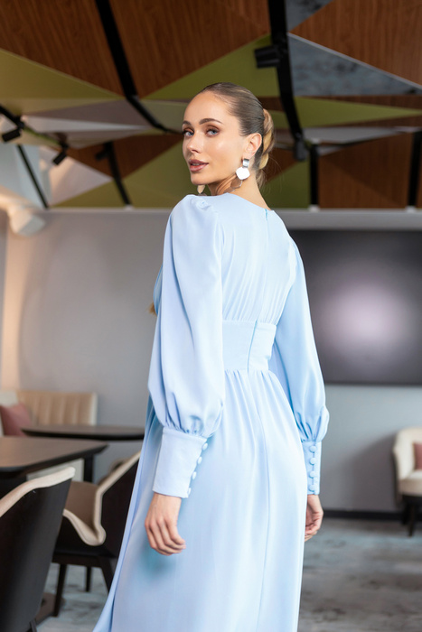 Midikleid mit Zierknöpfen blau 