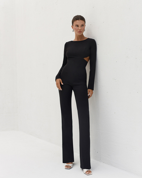 Jumpsuit mit teilweise freiliegendem Rücken in Schwarz