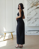 Elegantes langes One-Shoulder-Kleid schwarz
