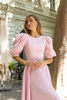 Midikleid mit bauschigen Ärmeln - puderrosa