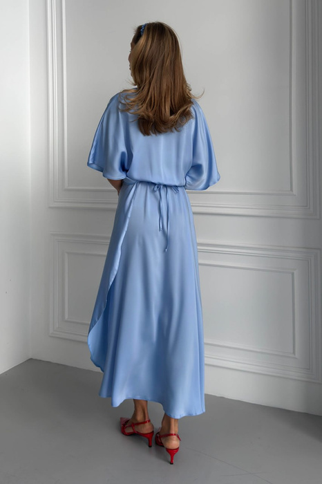 Raja Midikleid aus Satin mit offenem Rücken und Schleife - pistazienfarben 