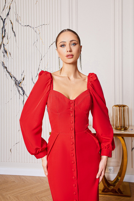 Elegantes schwarzes trägerloses Midikleid mit Rüschenbesatz