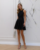 Elegantes, ärmelloses, ausgestelltes Midikleid mit Schnürung im Rücken - schwarz