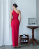 Elegantes langes One-Shoulder-Kleid rot