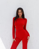 Jumpsuit mit teilweise freiliegendem Rücken in Rot