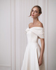 Elegantes Midikleid mit offenen Schultern - weiß