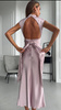 Raja Midikleid aus Satin mit offenem Rücken und Schleife - pistazienfarben 