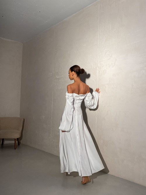 Langes Kleid Asti Milch