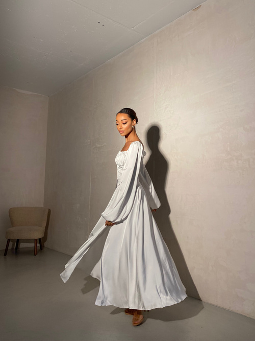 Langes Kleid Asti Milch