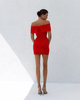 Minikleid mit offenen Schultern - rot