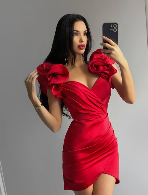 Asymetryczna sukienka Miledi czerwona