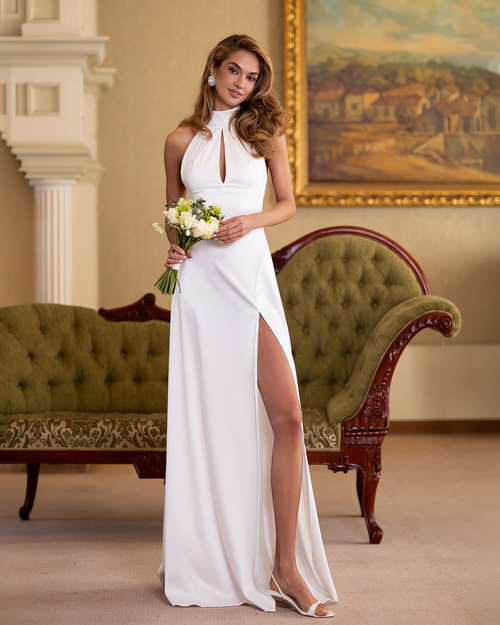 Raja Midikleid aus Satin mit offenem Rücken und Schleife - pistazienfarben