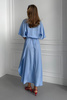Sukienka Rose – elegancka sukienka midi z ozdobną różą niebieska| Baby Blue
