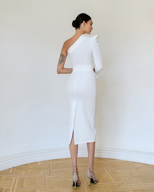 Schwarzes ausgestelltes Midikleid mit Büffeln 