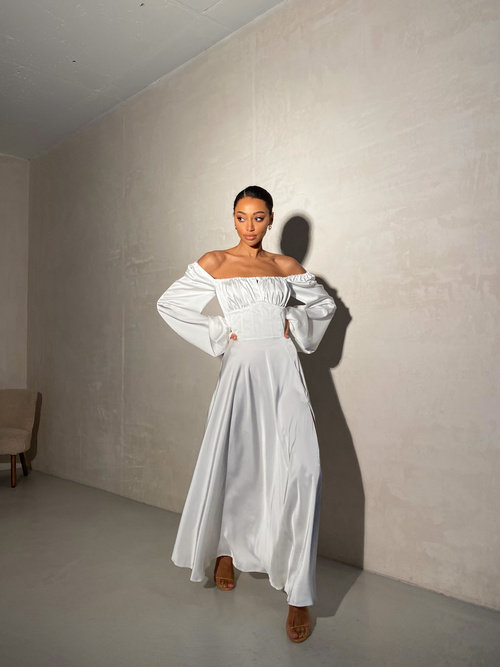 Langes Kleid Asti Milch