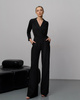 Eleganter langärmeliger Jumpsuit in Schwarz