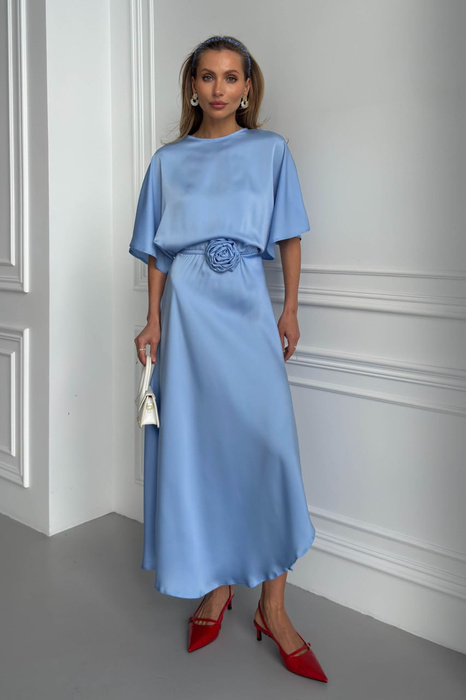 Raja Midikleid aus Satin mit offenem Rücken und Schleife - pistazienfarben