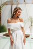 Sukienka wieczorowa Carmen – biała, odkrywające ramiona