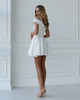 Ausgestelltes trägerloses Minikleid in Ecru