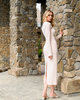 Midikleid mit Ausschnitt beige